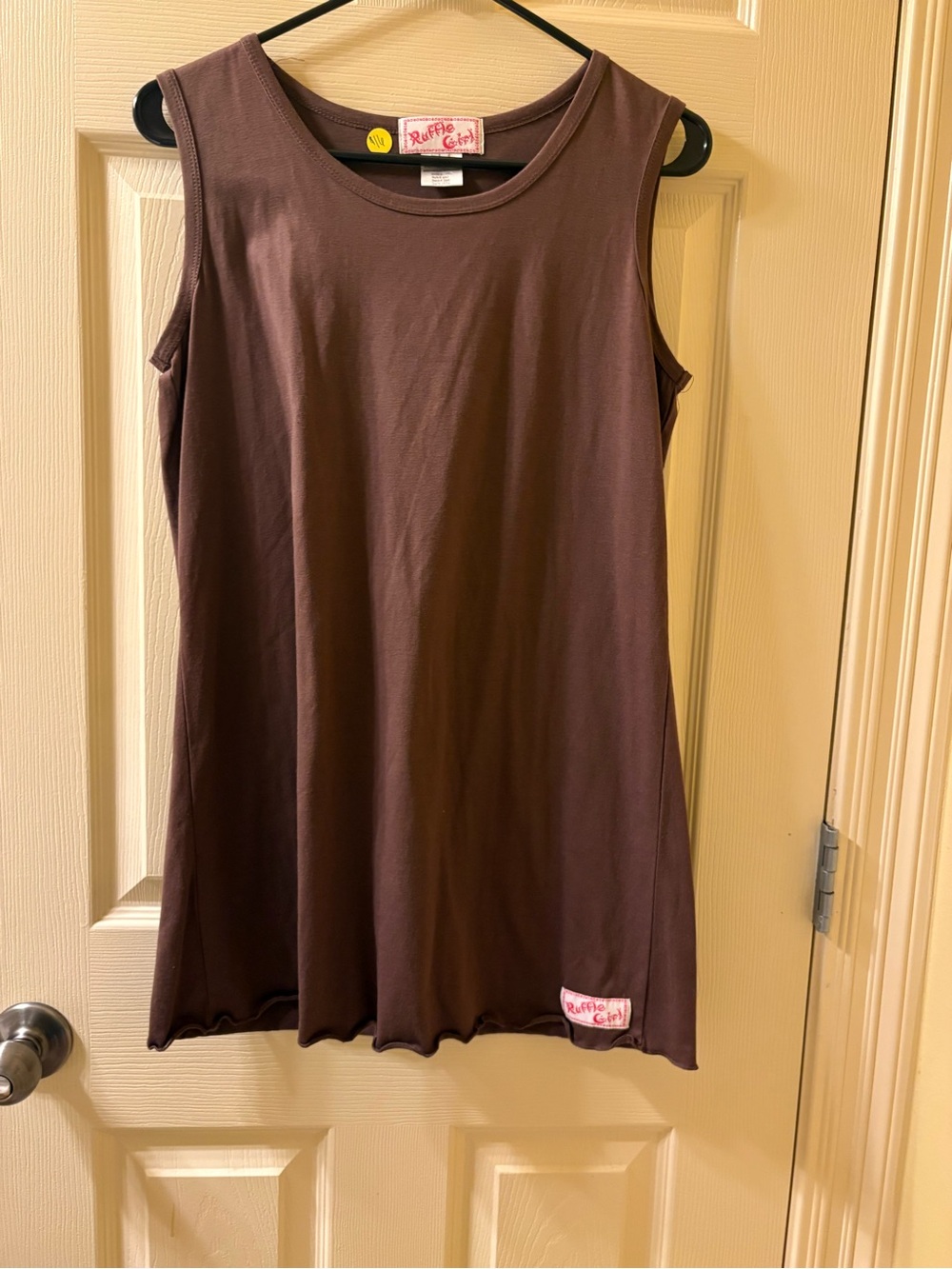 Ruffle Girl Women's Brown Sleeveless Tank Dress and Cardigan